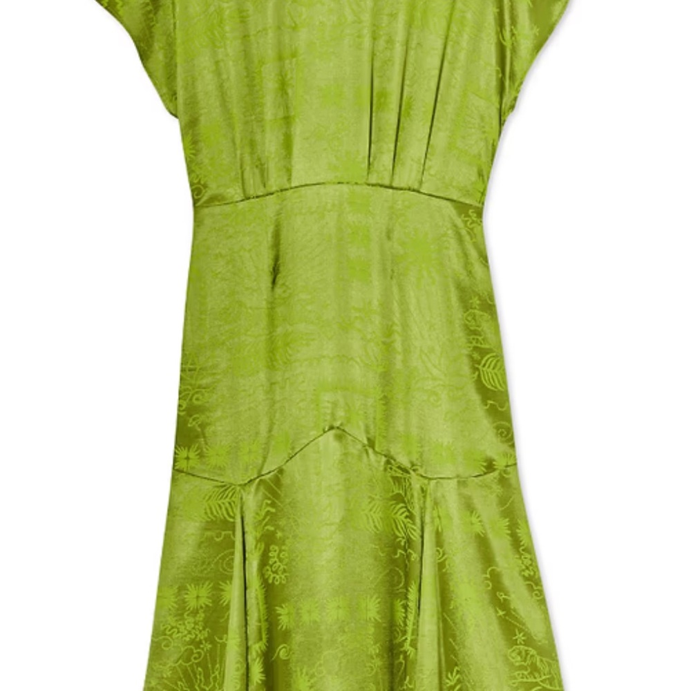 Never Fully Dressed Lime Green Satin Midi Dress - Picture 4 of 10